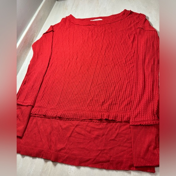 We the Free | North Shore Thermal Boat Neck Tee Phoenix Red XS Long Sleeve - Picture 6 of 12